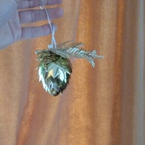 Gold Pinecone Holiday Ornament